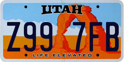 UT license plate Z997FB