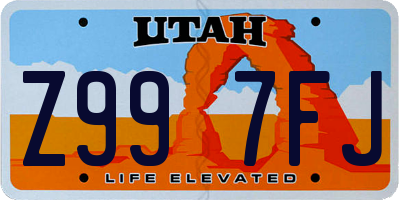 UT license plate Z997FJ