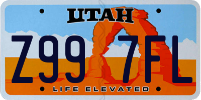 UT license plate Z997FL