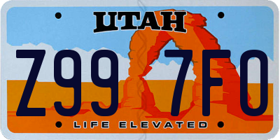 UT license plate Z997FO