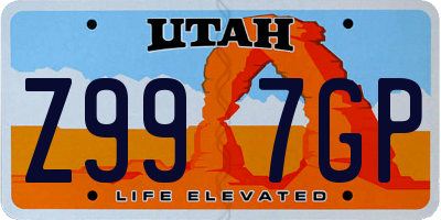 UT license plate Z997GP