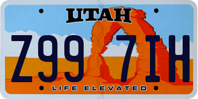 UT license plate Z997IH