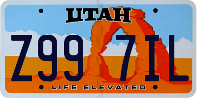 UT license plate Z997IL