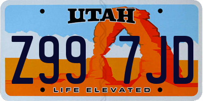 UT license plate Z997JD