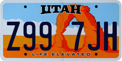 UT license plate Z997JH