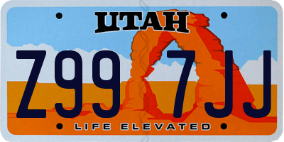 UT license plate Z997JJ