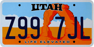 UT license plate Z997JL