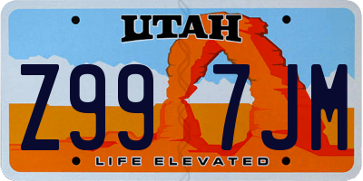 UT license plate Z997JM