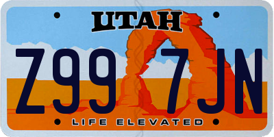 UT license plate Z997JN