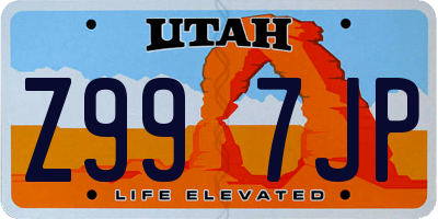 UT license plate Z997JP