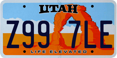 UT license plate Z997LE