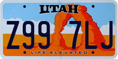 UT license plate Z997LJ