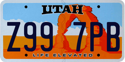 UT license plate Z997PB