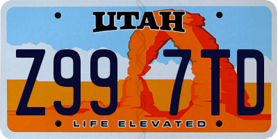 UT license plate Z997TD