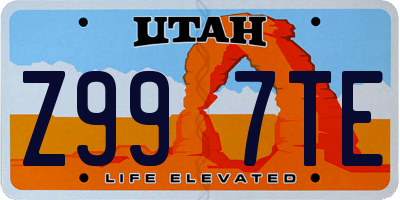 UT license plate Z997TE