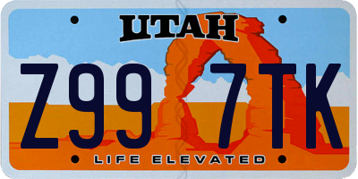 UT license plate Z997TK