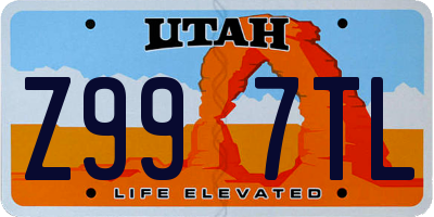 UT license plate Z997TL