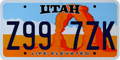 UT license plate Z997ZK