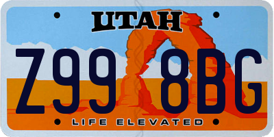 UT license plate Z998BG