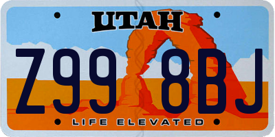 UT license plate Z998BJ