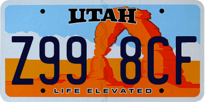 UT license plate Z998CF