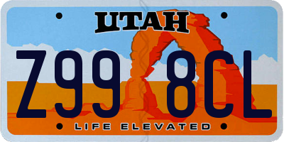 UT license plate Z998CL