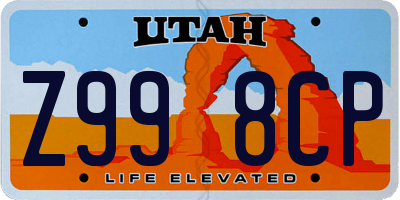 UT license plate Z998CP