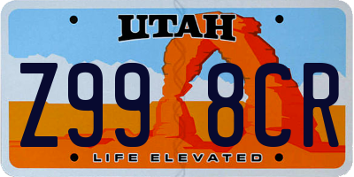 UT license plate Z998CR