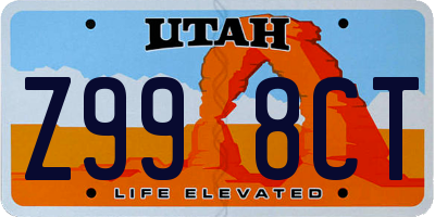 UT license plate Z998CT