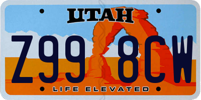 UT license plate Z998CW