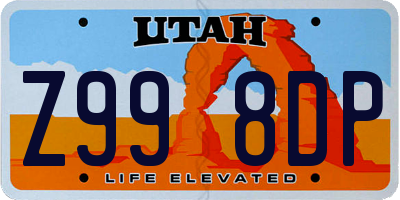 UT license plate Z998DP