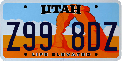 UT license plate Z998DZ