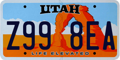 UT license plate Z998EA