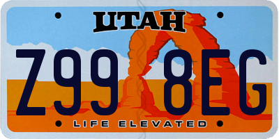 UT license plate Z998EG