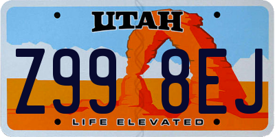 UT license plate Z998EJ
