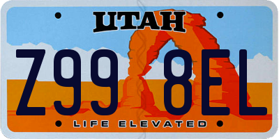 UT license plate Z998EL