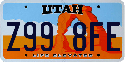 UT license plate Z998FE
