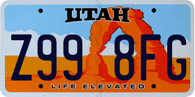 UT license plate Z998FG