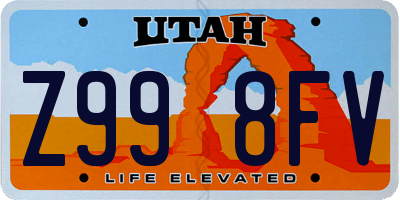 UT license plate Z998FV
