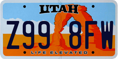 UT license plate Z998FW
