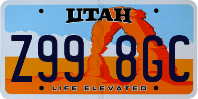 UT license plate Z998GC