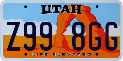 UT license plate Z998GG