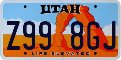 UT license plate Z998GJ
