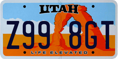 UT license plate Z998GT