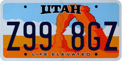 UT license plate Z998GZ