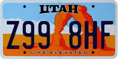 UT license plate Z998HF