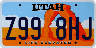 UT license plate Z998HJ