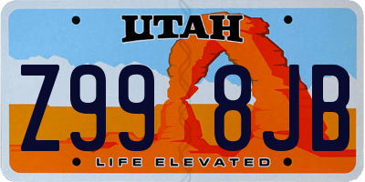 UT license plate Z998JB