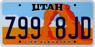 UT license plate Z998JD