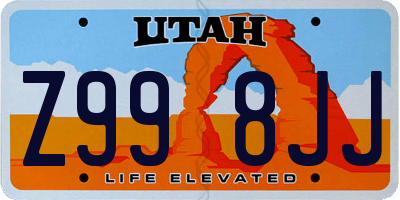 UT license plate Z998JJ